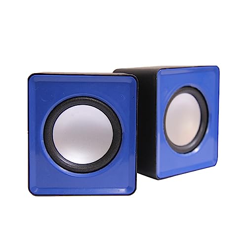 tuwiwol Computerlautsprecher Subwoofer Protable Lautsprecher Mini USB Wired Sound Surround Tabletop Laptop Multimedia Notebook, Blau von tuwiwol