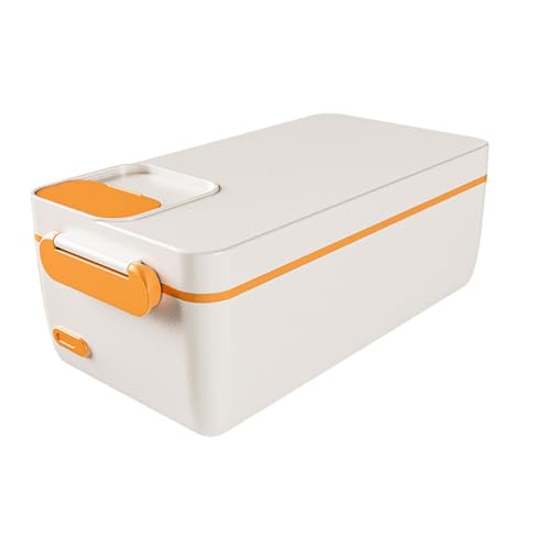 tuwiwol Elektrische Lunchbox mit Doppelschichtversiegelung für geräuschloses Heizerlebnis. Elektrische Lunchbox aus ABS, tragbare beheizte Lunchbox, Gelb von tuwiwol