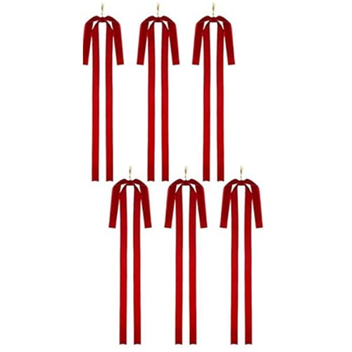 tuwiwol Stücke, Samtkranz, rustikaler Stil, rustikale modische Treppen, Weihnachtsschleifen für draußen, Maße (2,5 cm/4060 cm), Rot von tuwiwol
