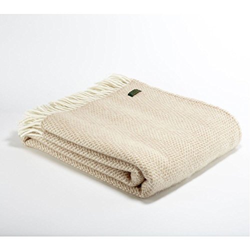 NEW Tweedmill Textiles 100% Pure Wool Blanket 150cm x 183cm - Oatmeal von tweedmill