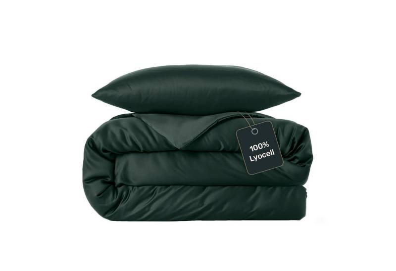 twenty:three® Bettwäsche Atmungsaktiver Bettbezug aus Tencel™ Lyocell, 100% TENCEL™ Lyocell, 2 teilig, Atmungsaktiv, Ultraweich, Eukalyptusholz, Nachhaltig, Forest Green von twenty:three®
