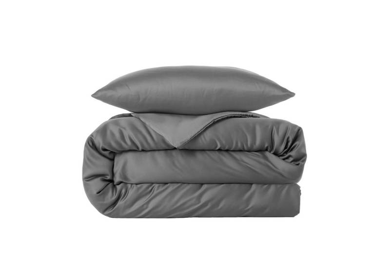 twenty:three® Bettwäsche Atmungsaktiver Bettbezug aus Tencel™ Lyocell, 100% TENCEL™ Lyocell, 1 teilig, Atmungsaktiv, Ultraweich, Eukalyptusholz, Nachhaltig, Dark Gray von twenty:three®