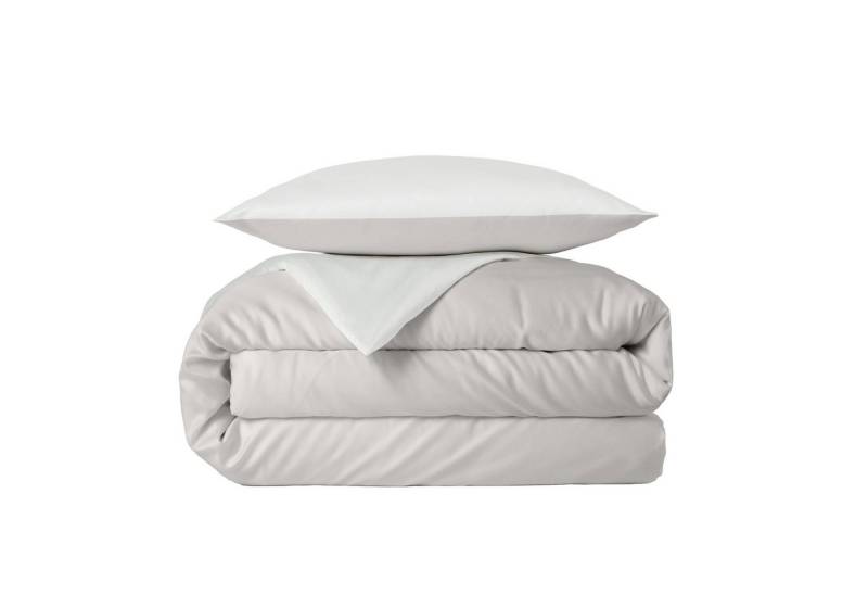 twenty:three® Bettwäsche Atmungsaktiver Bettbezug aus Tencel™ Lyocell, 100% TENCEL™ Lyocell, 2 teilig, Atmungsaktiv, Ultraweich, Eukalyptusholz, Nachhaltig, Gray-White von twenty:three®