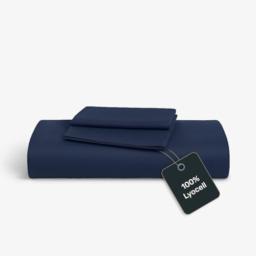 twenty:three Lyocell Bettwäsche (1x) 155x220 + (1x) 40x80 Midnight Blue - 100% Tencel - Gewonnen aus Eukalyptus - Hochwertig - Nachhaltig - Atmungsaktiv - Luxus - Hypoallergen von twenty:three