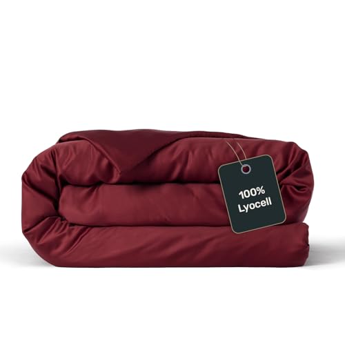 twenty:three Lyocell Deckenbezug 200x200 Biking Red - 100% Tencel - Gewonnen aus Eukalyptus - Hochwertig - Nachhaltig - Atmungsaktiv - Luxus - Hypoallergen von twenty:three