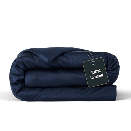 twenty:three Lyocell Deckenbezug 200x200 Midnight Blue - 100% Tencel - Gewonnen aus Eukalyptus - Hochwertig - Nachhaltig - Atmungsaktiv - Luxus - Hypoallergen von twenty:three