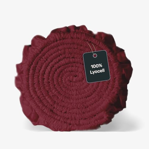 twenty:three Lyocell Spannbettlaken 180x200 Biking Red - 100% Tencel - Gewonnen aus Eukalyptus - Hochwertig - Nachhaltig - Atmungsaktiv - Luxus - Hypoallergen von twenty:three