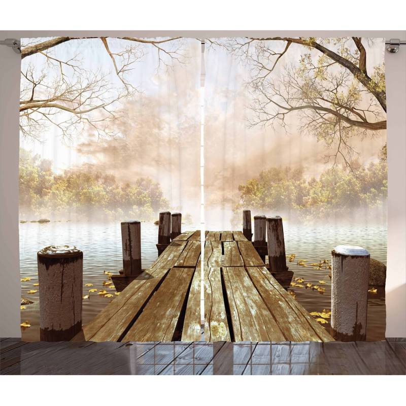 home24 Fertiggardine Herbst I 2er-Set 140 x 175cm Beige von home24