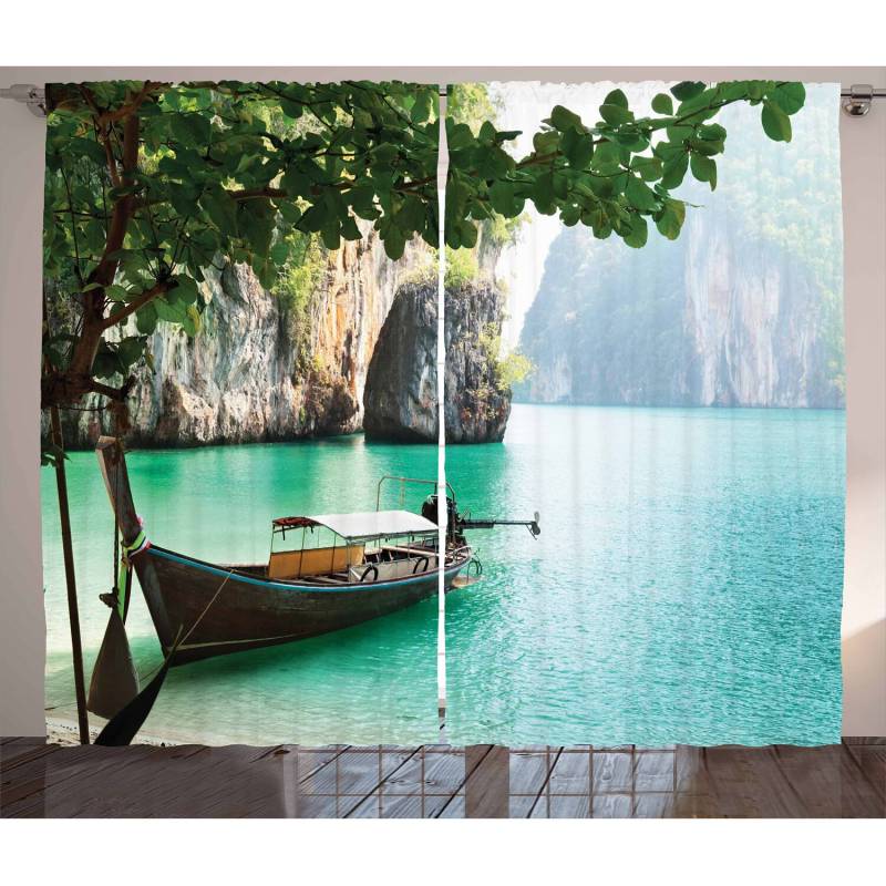 home24 Fertiggardine Tropisch II 2er-Set 140 x 175cm Multicolor von home24