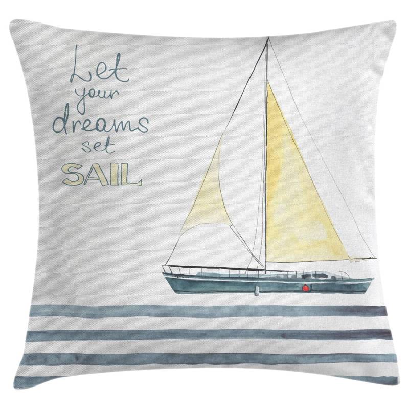 home24 Kissenbezug Segeln Blau 45 x 45cm Microfaser von home24