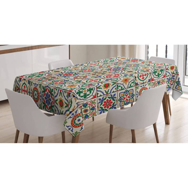 home24 Tischdecke Abstrakte Blätter 140 x 200cm Multicolor von home24
