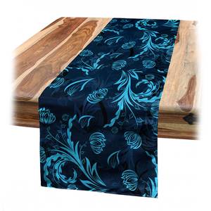 home24 Tischläufer Damast 40 x 225cm Blau von home24