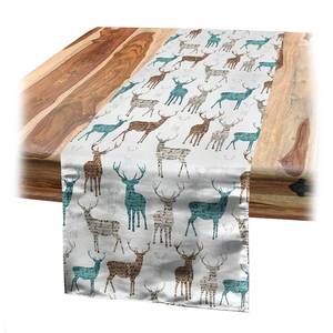 home24 Tischläufer Weihnachten I 40 x 225cm Türkis/Beige von home24