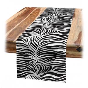 home24 Tischläufer Wilde Zebra-Linien 40 x 300cm Schwarz/Weiß von home24