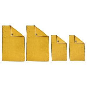 home24 Duschtuch-Set Deluxe Prime 4-teilig Gelb/Gold von home24