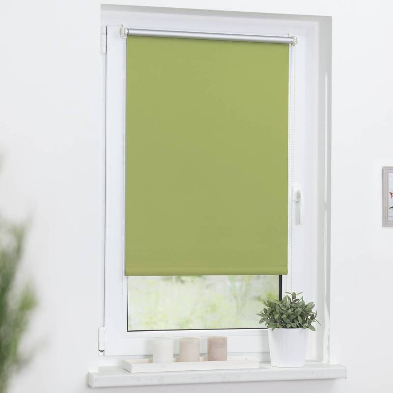 home24 Thermo-Rollo Klemmfix 90 x 220cm Grün/Avocado von home24