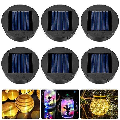 Solar Ersatzdeckel 8cm für Solarlampen Außenlaternen, 6 Stück Solarleuchten Ersatz Top mit LED, 600mAh Solarbatteriekasten für Außenbereich Hängende Laternen, DIY Tischleuchten von twirush