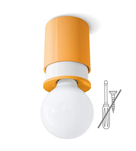 Twister Colours, orange; einfache Montage. Keine Schrauben, ein Haken genügt. Patentiert. Decken- und Wandleuchte, E27 von twister LIGHTING