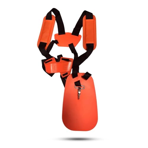 txuzong Doppelter Schultergurt Für Motorsense & Trimmer | Verstellbarer Tragegurt Mit Schulterpolster | Aus Robustem Nylon | Universell Geeignet Für Rasentrimmer & Gartengeräte (Orange) von txuzong