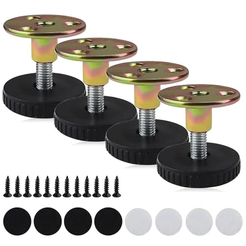 txuzong Möbelfüße Höhenverstellbar 4er Set [27-40mm] mit Dämpfung - Universell für Schrank, Bett, Sofa, Tisch - Montagezubehör dabei von txuzong