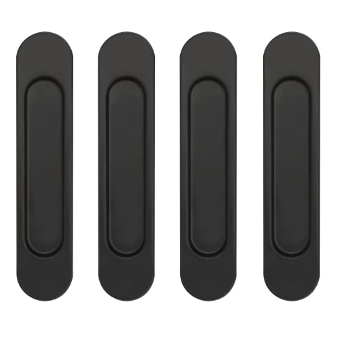 OMJMYY 4 Stück Schiebetür Griffe Schwarz Schrankgriffe Möbelgriffe Schwarz Selbstklebende Türgriffe aus Aluminiumlegierung Balkontürgriff Ohne Bohren Griffe für küchenschränke,Schiebetüren, Fenster von OMJMYY