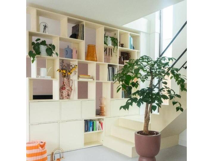 Bücherregal in Beige mit Türen und Bottom Storage, 230 cm x 203 cm x 32 cm, Vollständig anpassbar von Tylko von tylko