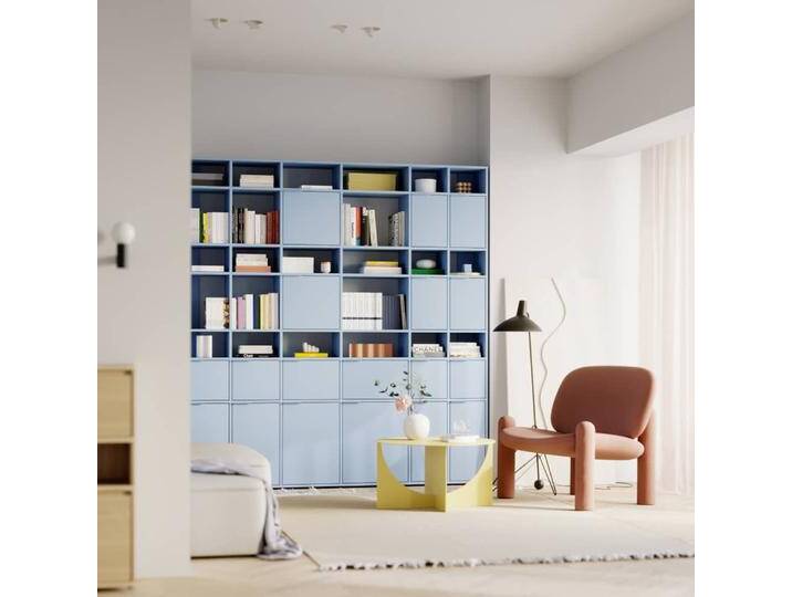 Bücherregal in Blau mit Türen und Ruckwanden, 230 cm x 233 cm x 32 cm, Vollständig anpassbar von Tylko von tylko
