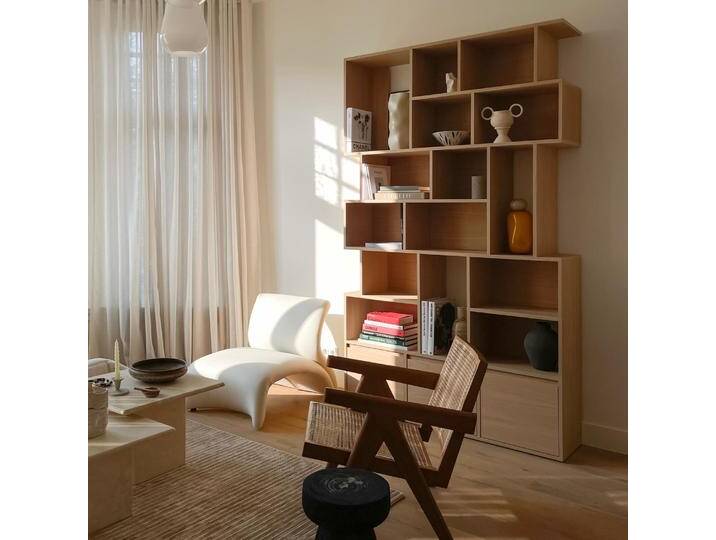 Bücherregal in Eiche mit Türen und Ruckwanden, 135 cm x 223 cm x 32 cm, Vollständig anpassbar von Tylko von tylko