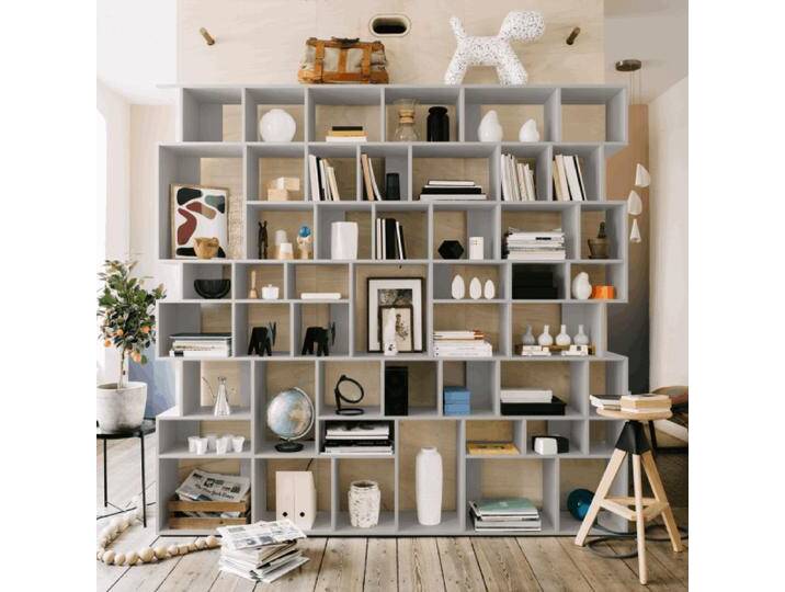 Bücherregal in Grau, 251 cm x 233 cm x 32 cm, Vollständig anpassbar von Tylko von tylko