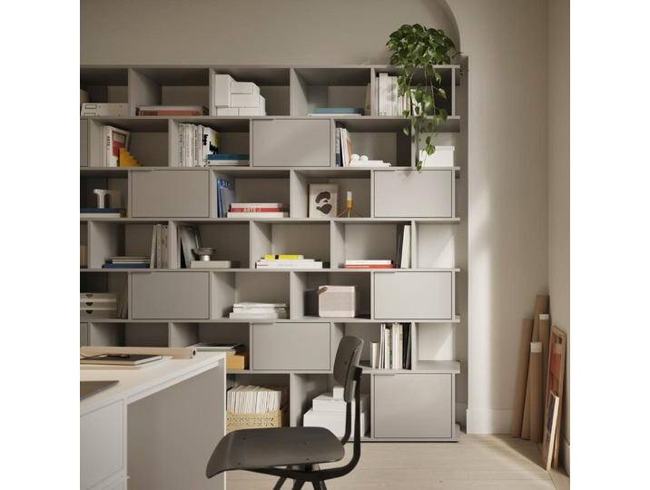 Bücherregal in Grau mit Türen und Schubladen, 190 cm x 213 cm x 40 cm, Vollständig anpassbar von Tylko von tylko