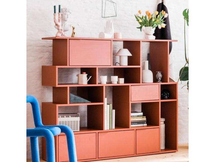 Bücherregal in Terrakotta mit Schubladen, 153 cm x 143 cm x 40 cm, Vollständig anpassbar von Tylko Bücherregal in Terrakotta mit Schubladen, 153 cm x 143 cm x 40 cm, Vollständig anpassbar von Tylko von tylko
