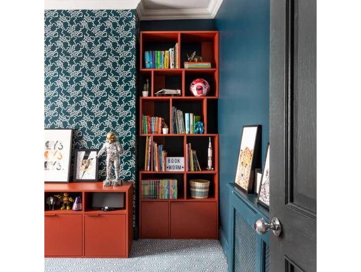 Bücherregal in Terrakotta mit Schubladen, 82 cm x 223 cm x 32 cm, Vollständig anpassbar von Tylko von tylko