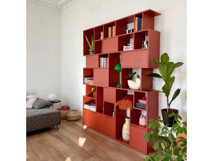 Bücherregal in Terrakotta mit Türen und Schubladen, 200 cm x 233 cm x 32 cm, Vollständig anpassbar von Tylko von tylko