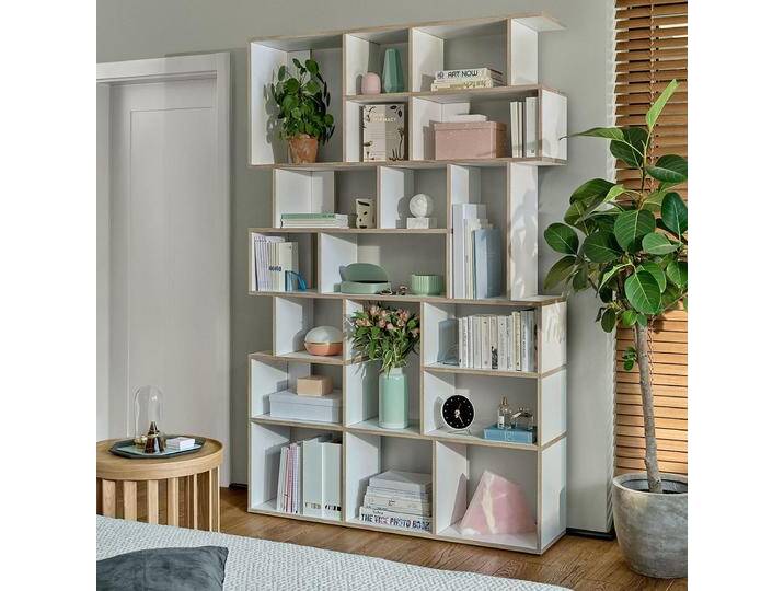 Bücherregal in Weiß, 135 cm x 223 cm x 32 cm, Vollständig anpassbar von Tylko von tylko