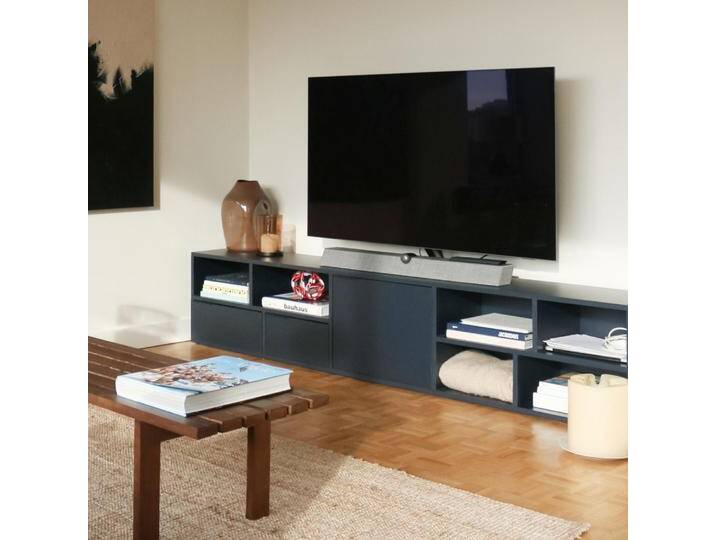 Fernsehtisch in Blau mit Schubladen und Ruckwanden, 229 cm x 43 cm x 40 cm, Vollständig anpassbar von Tylko von tylko