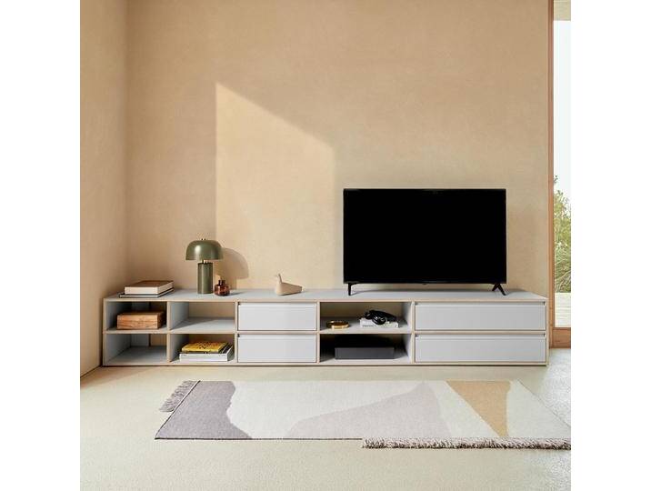 Fernsehtisch in Grau mit Schubladen, 280 cm x 43 cm x 32 cm, Vollständig anpassbar von Tylko von tylko