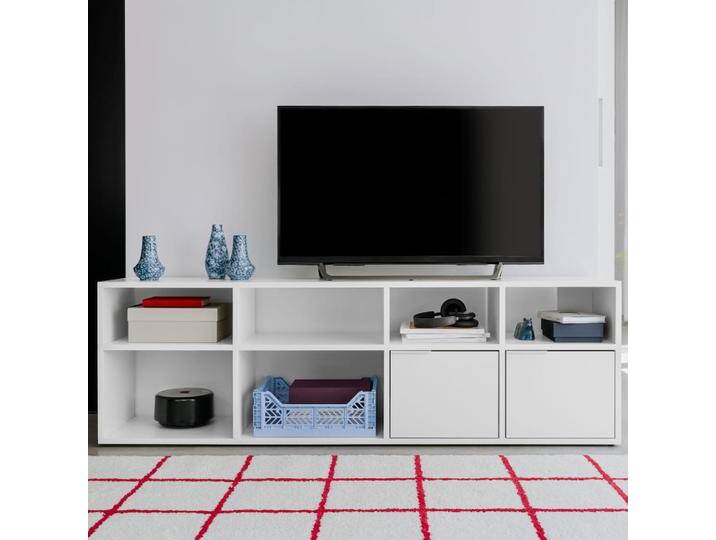 Fernsehtisch in Weiß mit Türen und Ruckwanden, 168 cm x 53 cm x 40 cm, Vollständig anpassbar von Tylko von tylko