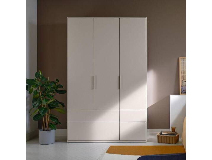 Kleiderschrank in Beige mit Innen und Aussen Schubladen, 150 cm x 237 cm x 63 cm, Vollständig anpassbar von Tylko von tylko