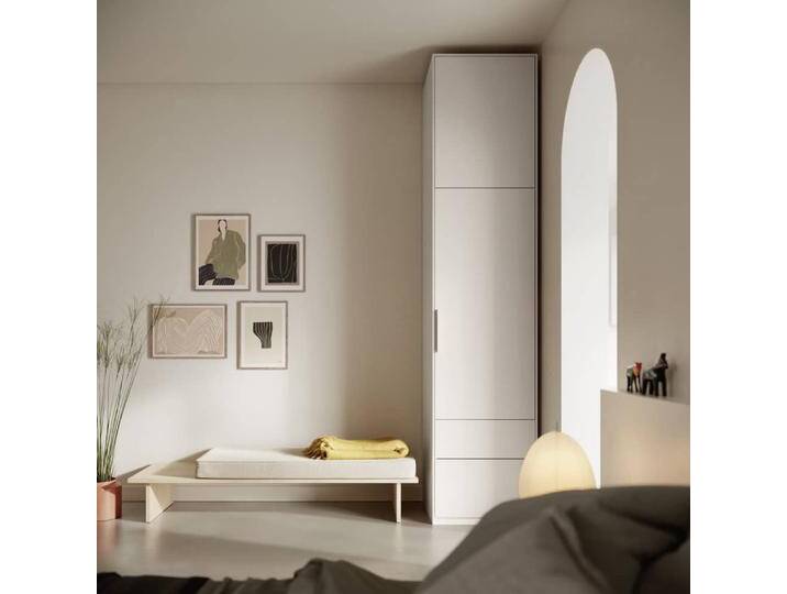 Kleiderschrank in Beige und Rosa mit Innen und Aussen Schubladen, 60 cm x 275 cm x 53 cm, Vollständig anpassbar von Tylko von tylko