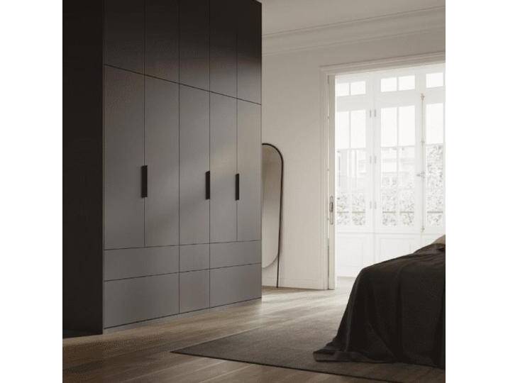 Kleiderschrank in Graphit mit Aussen Schubladen und Kleiderstange, 236 cm x 300 cm x 63 cm, Vollständig anpassbar von Tylko von tylko