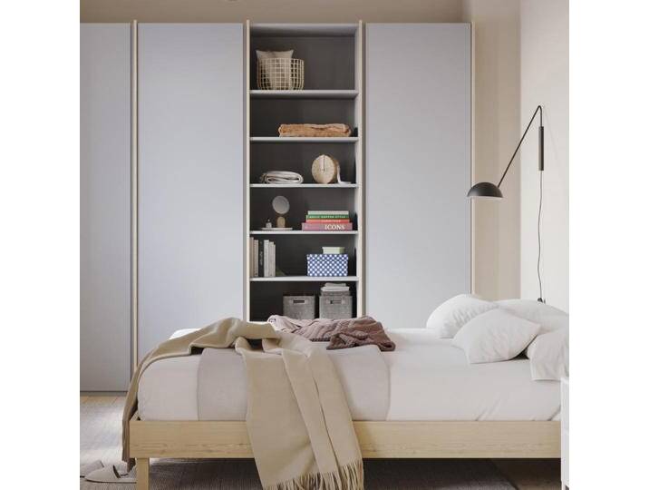 Kleiderschrank in Grau mit Innenschubladen und Kleiderstange, 242 cm x 198 cm x 60 cm, Vollständig anpassbar von Tylko von tylko