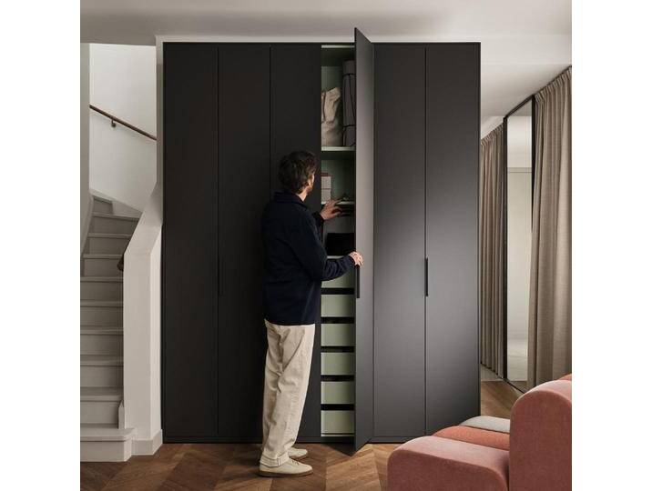 Kleiderschrank in Grau und Grün mit Innenschubladen und Kleiderstange, 211 cm x 268 cm x 53 cm, Vollständig anpassbar von Tylko von tylko
