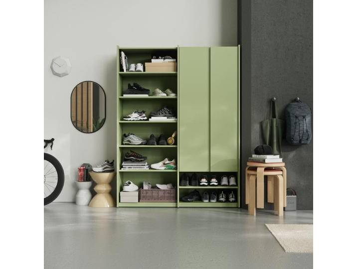 Kleiderschrank in Grün mit Innenschubladen und Kleiderstange, 183 cm x 238 cm x 45 cm, Vollständig anpassbar von Tylko Kleiderschrank in Grün mit Innenschubladen und Kleiderstange, 183 cm x 238 cm x 45 cm, Vollständig anpassbar von Tylko von tylko