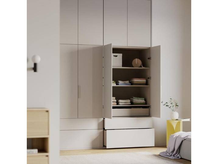 Kleiderschrank in Kaschmir und Grau mit Innen und Aussen Schubladen, 198 cm x 291 cm x 63 cm, Vollständig anpassbar von Tylko von tylko