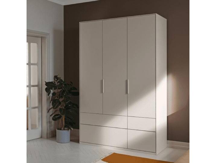 Kleiderschrank in Weiß mit Innen und Aussen Schubladen, 150 cm x 237 cm x 63 cm, Vollständig anpassbar von Tylko von tylko