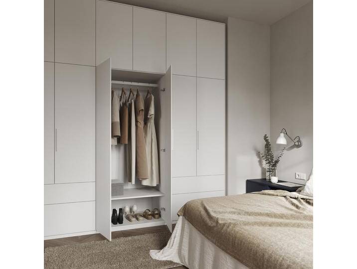 Kleiderschrank in Weiß mit Innen und Aussen Schubladen, 266 cm x 270 cm x 63 cm, Vollständig anpassbar von Tylko von tylko