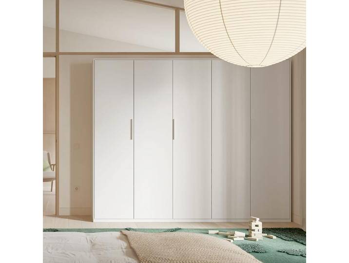 Kleiderschrank in Weiß mit Innenschubladen und Kleiderstange, 240 cm x 200 cm x 53 cm, Vollständig anpassbar von Tylko von tylko