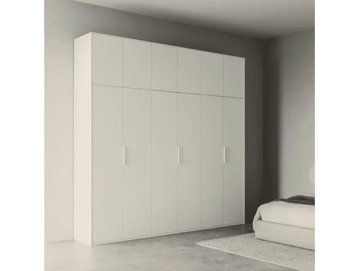 Kleiderschrank in Weiß mit Innenschubladen und Kleiderstange, 258 cm x 260 cm x 53 cm, Vollständig anpassbar von Tylko von tylko