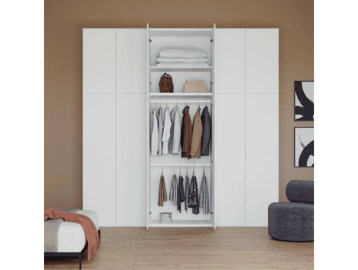 Kleiderschrank in Weiß mit Innenschubladen und Kleiderstange, 304 cm x 295 cm x 53 cm, Vollständig anpassbar von Tylko von tylko
