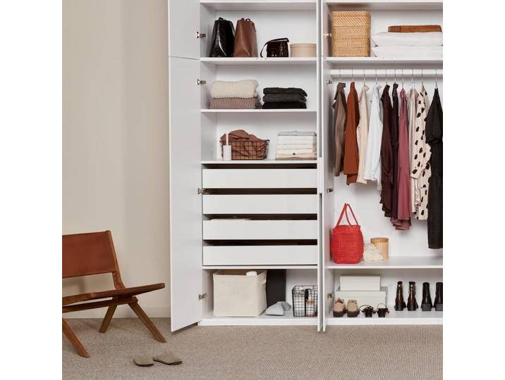 Kleiderschrank in Weiß mit Innenschubladen und Kleiderstange, 370 cm x 290 cm x 63 cm, Vollständig anpassbar von Tylko von tylko